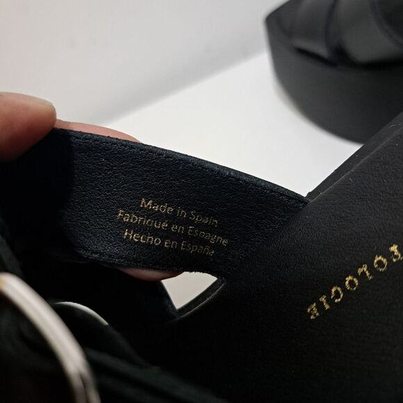 Anthropologie Triple Buckle Straps Chunky Platform Sandals Goth Boho Sz 38 Black - Picture 13 of 16